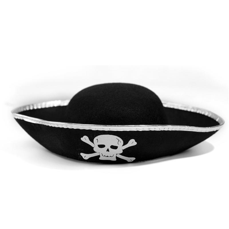 Vintage Triangular Hat with Roll Up Brim Halloween Banquet Party Pirate Hat for Girls Festival Theatrical Performances