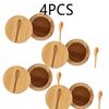 Банки для соли, приправы, банка для перца, бамбуковая коробка для приправ, чаша для хранения, набор горшков, деревянный контейнер для сахара, держатель с функцией крышки, несколько чаш