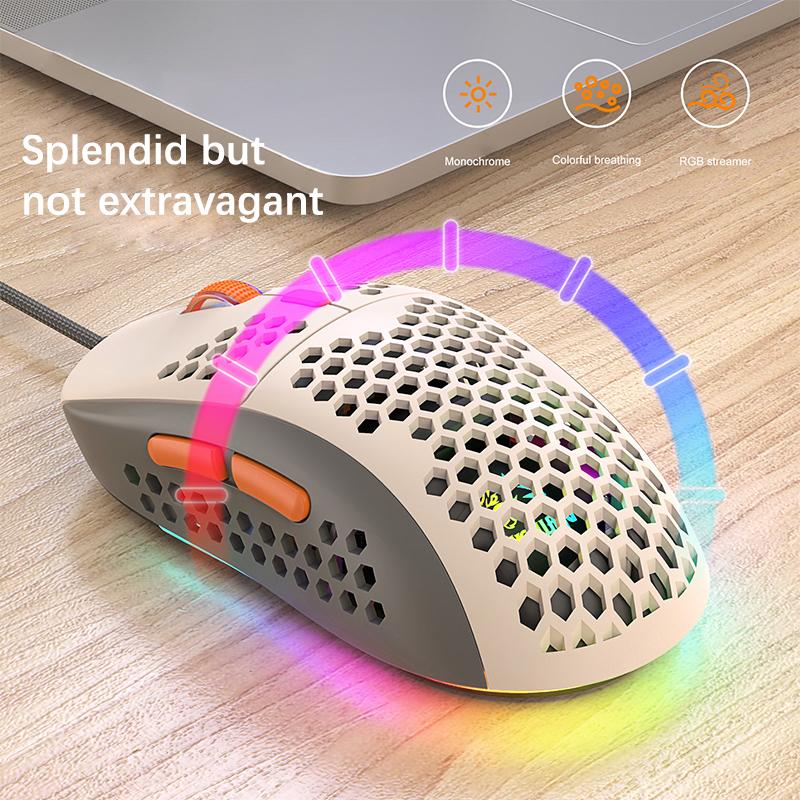 Проводная мышь RGB Light Honeycomb Gaming Mouse Usb Настольные ПК Компьютеры Aouse