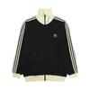 adidas Оригинальная вафельная полосатая повседневная куртка с длинным рукавом в стиле ретро со стоячим воротником-стойкой унисекс черная куртка JW0110