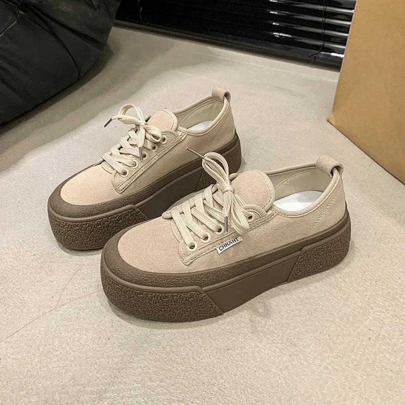 Autumn New Flat Shoes Women's Round Head Front Strap Leopard Print Anti-slip Wear Comfortable Thick Sole Low Top Shoes