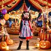 Halloween clown costume for kids cos Retro party costume, stage outfit, children's drama performance dress