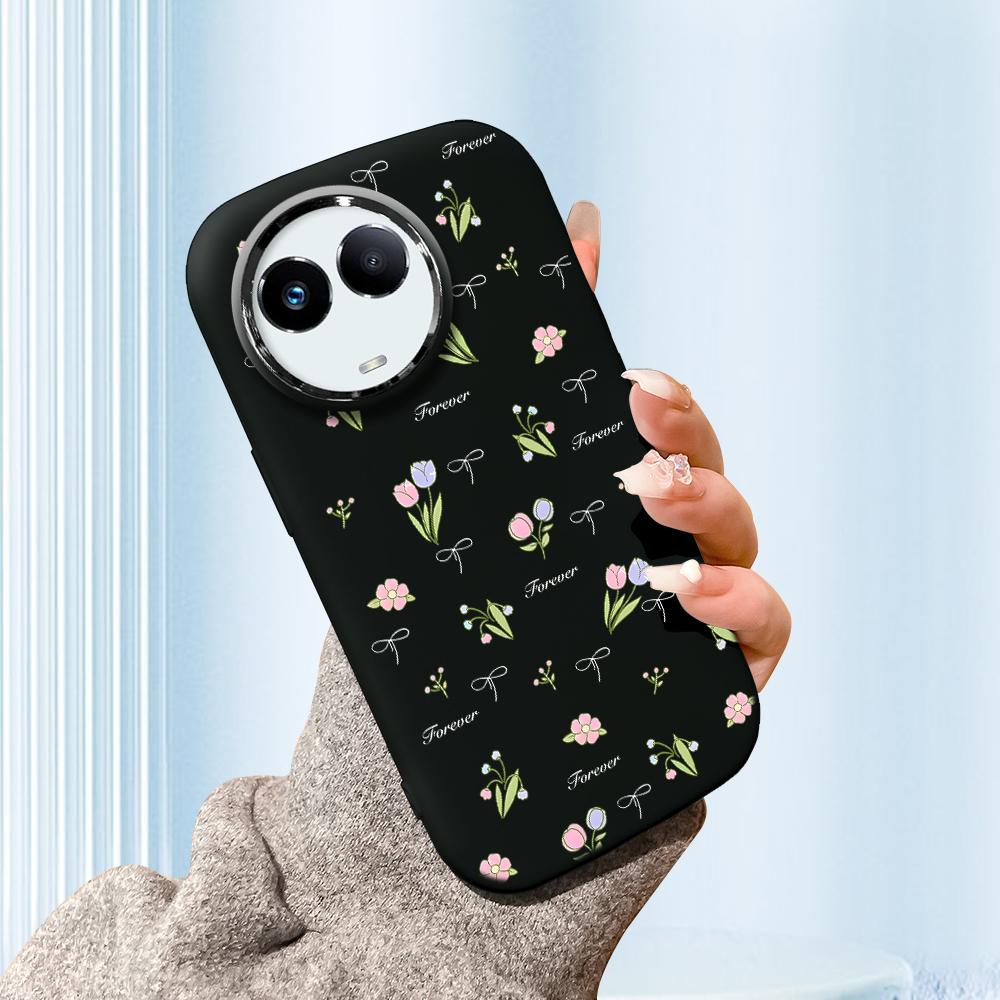 Solid Color Silver Edge Lens Fatty Casing Soft TPU Liquid Silicone Cover Shockproof Phone Case for OPPO Reno Realme OnePlus