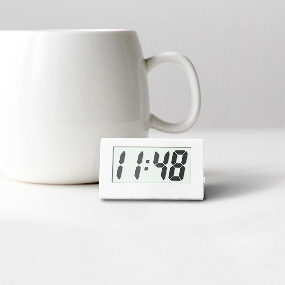 Small Desk Digital Clock Mute Mini Triangle Clock Creative Table
