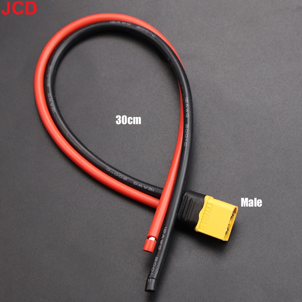 JCD XT60 Male Female Connector Plug Set with Silicone Insulation 12AWG Battery Extension Cable for RC Lipo Batteries And Drone