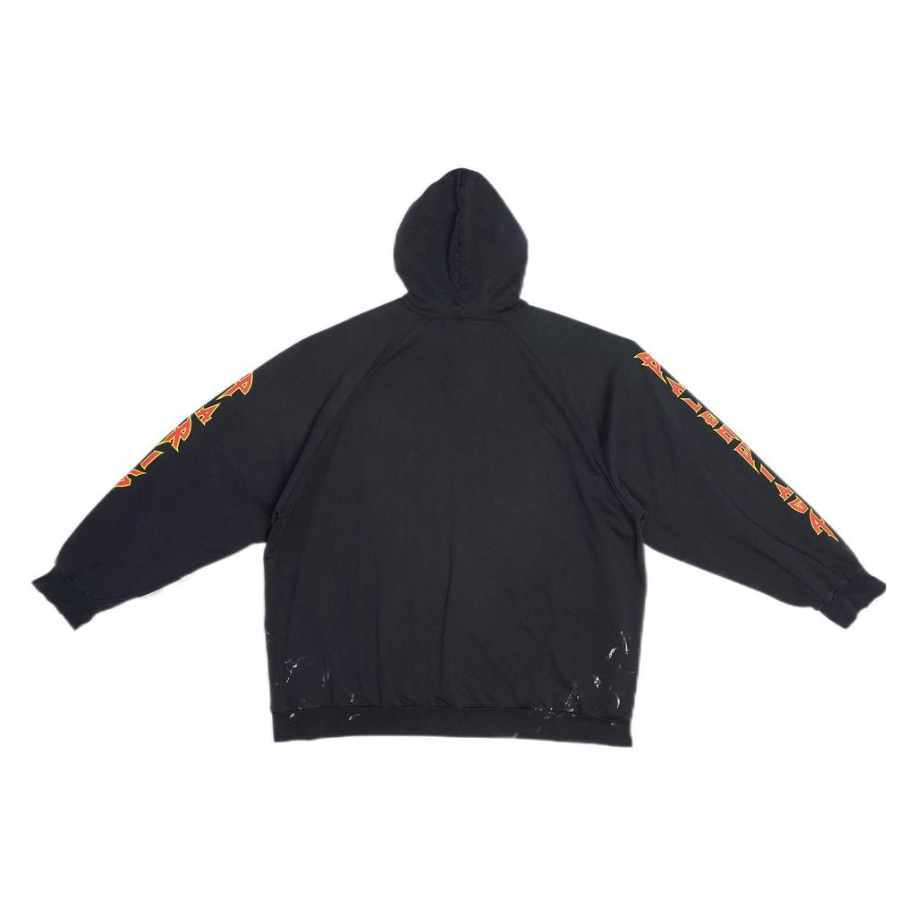 Balenciaga SBalenciaga Metallica Hoodie Oversized Fit 'Black Orange' Men's 697879TMV891055