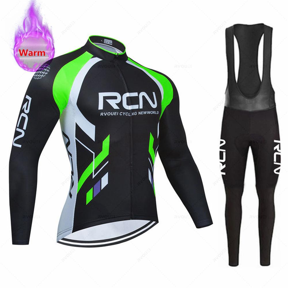 Rcn Winter Warm Thermal Fleece Set Велосипедная одежда Мужская велосипедная майка Спортивная езда MTB Велосипедная одежда Maillot Ciclismo Hombre
