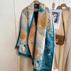 Французский зимний замок, картина маслом, серия, женский длинный шарф, подарочная шаль, литературное модное украшение, теплый шарф