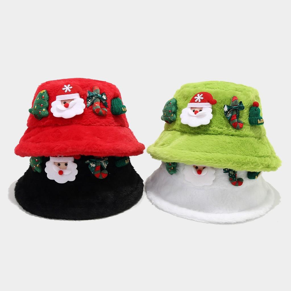 Winter Christmas Decor Fisherman Hat With Elf Theme For Casual Holiday Outfits
