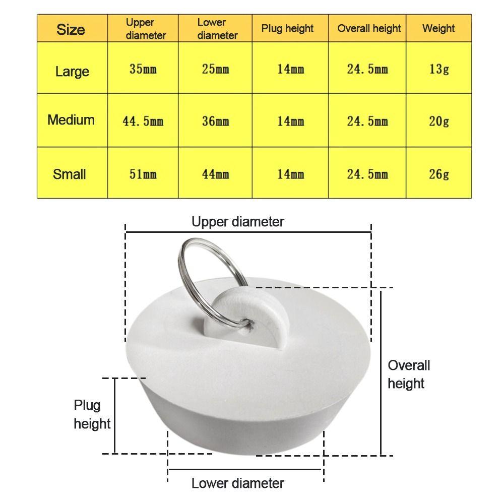 3pcs/set Useful Leakage-proof Round Sewer Drain Cover Bathroom Supplies Bathtub Stopper