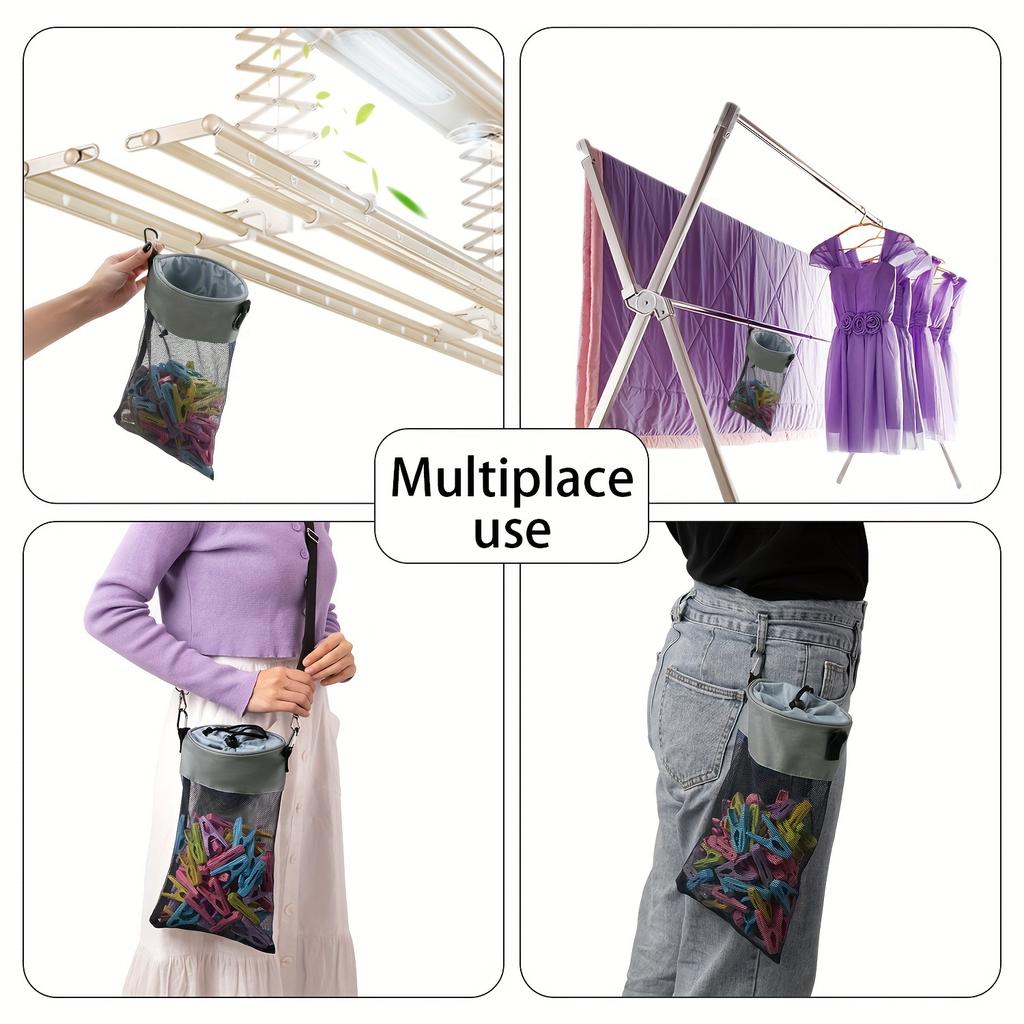 A clothespin storage bag, outdoor clothespin organizer bag, drawstring clothespin rack, bathroom laundry dormitory accessories