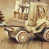 Wooden Excavator Children's Toy Car Wooden Crafts Ornaments