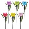 6XGarden Tulip Flower Shape LED Solar Powered Lights Outdoor Yard Standing Decor