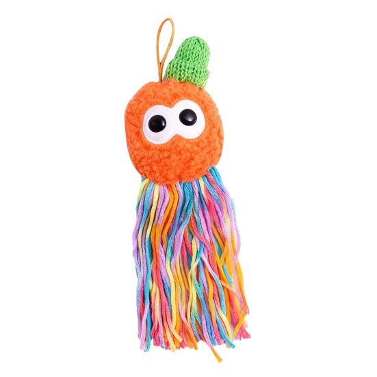 Кошачья игрушка с кошачьей мятой, мягкий набивной мячик, жевательная игрушка, интерактивный пищащий осьминог, игрушка для прорезывания зубов у котят с разноцветными кисточками для развлечения домашних кошек