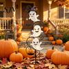 Decorative Iron Signs for Garden Halloween Ghost Stake, Cute Ghosts 2D Flat Metal Yard Theme Holiday Outdoor Decor Sign, Decoration Lawn Pathway Patio