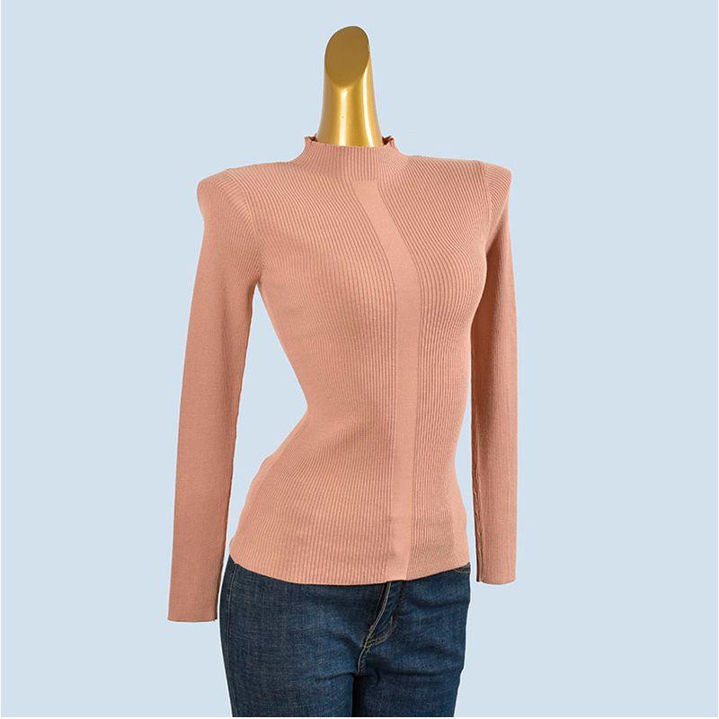Quality Half Turtleneck Knitwear Female 2025 Spring and Autumn New Arrival Silm Slim Looking Inner Wear Base All-Matching Long Sleeve Top
