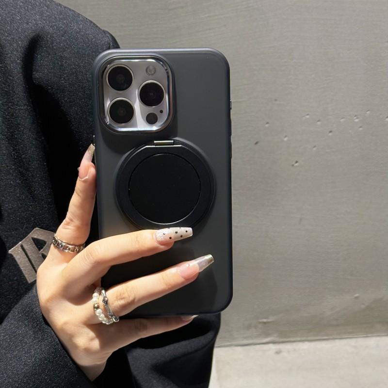 360 Rotating Magnetic Phone Case With Kickstand IPhone 15/16 Series Soft-Touch Full Coverage Anti-Fingerprint PCTPU