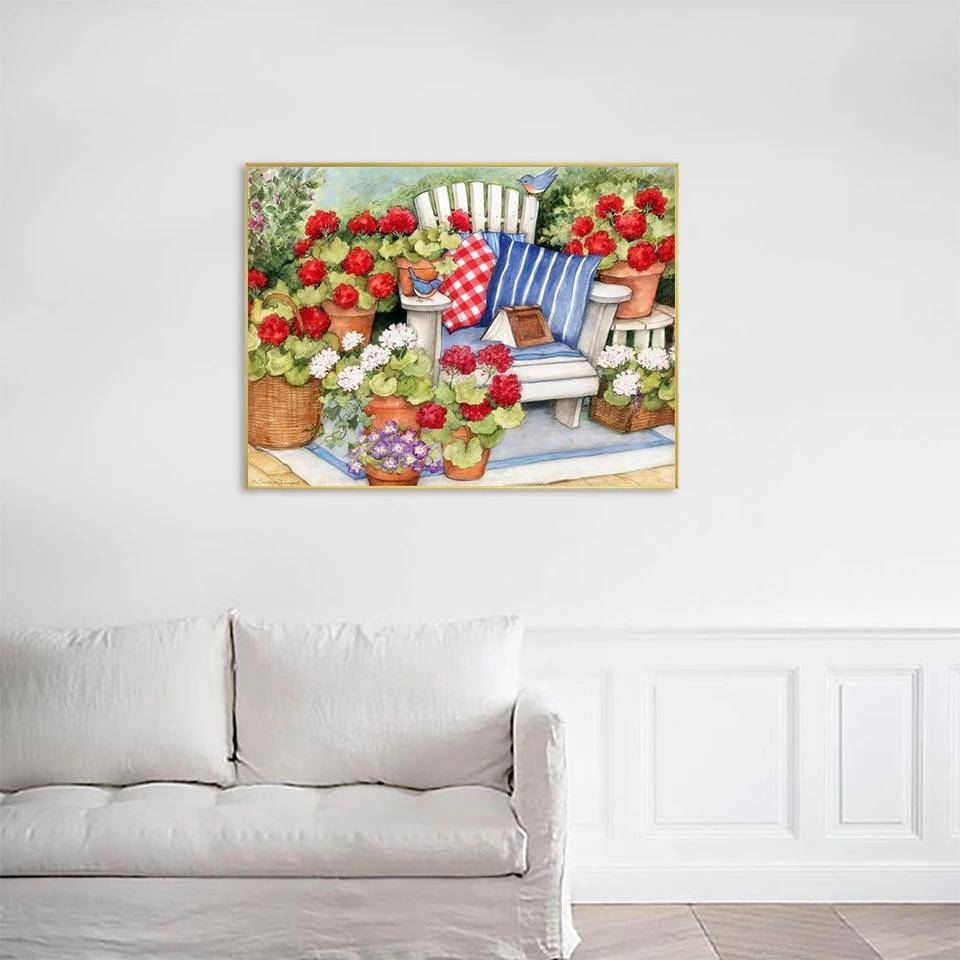 Алмазная картина, цветок, полная квадратная мозаика, художественная Алмазная вышивка, ручная работа, подарок, изображение из страз, украшение для дома