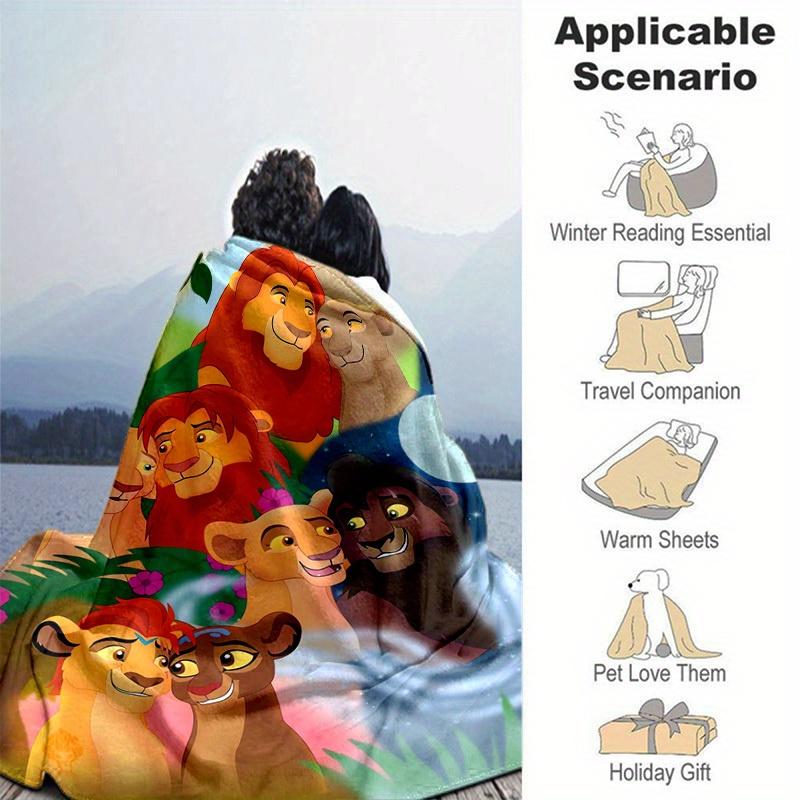1pc. Cartoon Lion King Blanket, Soft and Cozy Home Decor for All Seasons, Perfect Gift for Animal Lovers, Vibrant Colors and Detailed Charac
