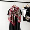 New Cotton and Linen Scarf Women's Autumn High-end Feeling Belt Buckle Printed Silk Scarf Angola Red Shawl