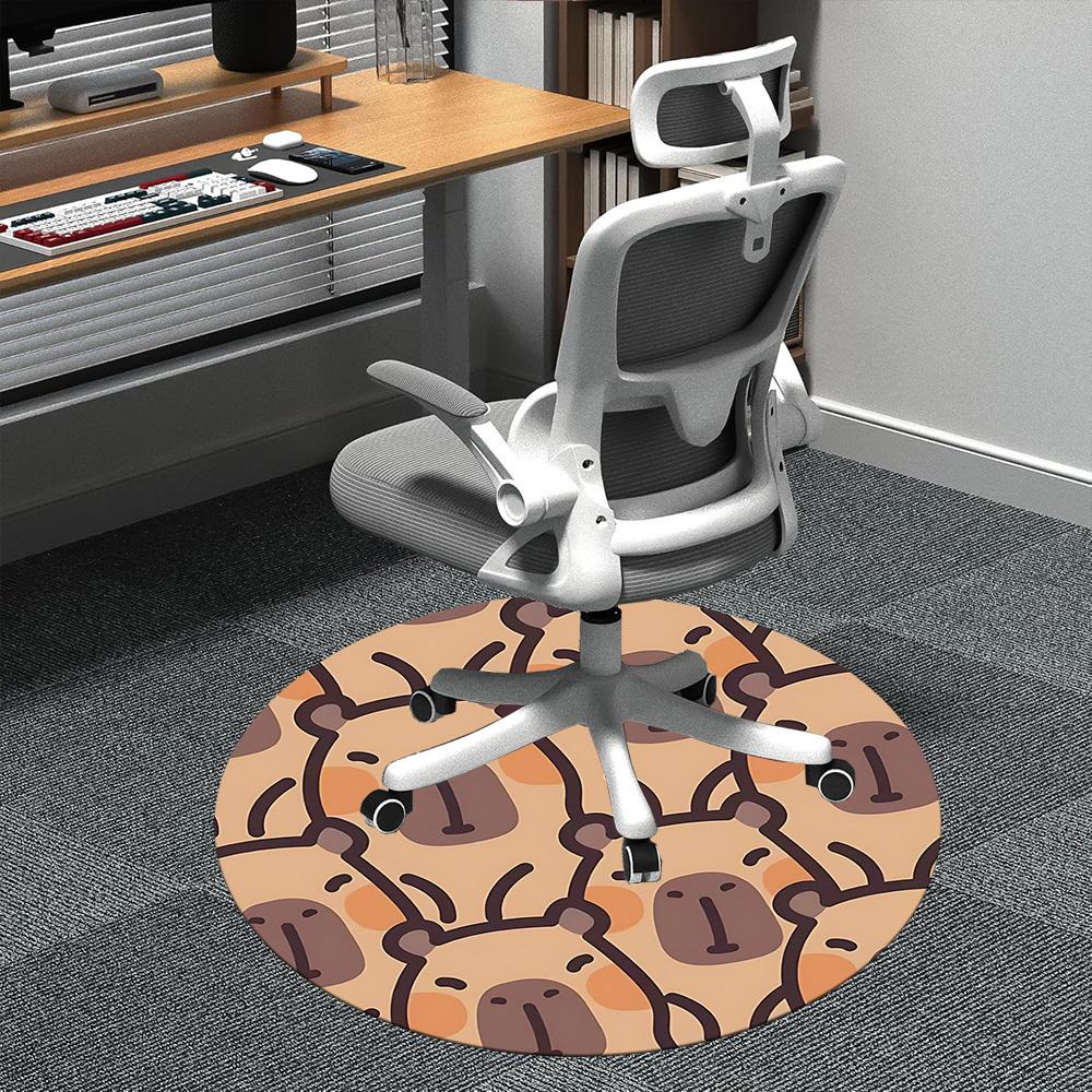 1PC Koala Pattern Office Round Area Rug, Mat Suitable ForOffice, Under Office Chairs Bedroom Living Room Home Decor, Room Deco