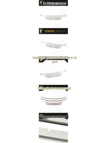 Binrui COOL Stainless Steel Center Grille Trim for 22 Models - Scratch-Resistant Bright Strip Modification