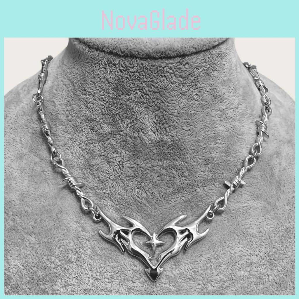 Trendy Alloy Necklace With Heart Pendant For Casual Wear And Youth Fashion