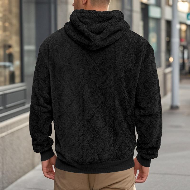 Свитшот в американском стиле мужской вельветовый осенне-зимний повседневный хай-стрит жаккардовый двусторонний вельветовый с капюшоном пуловер свитшот