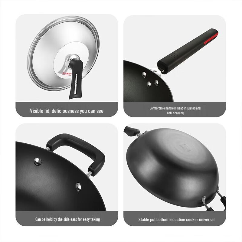 COOKER KING Hand-cast Cast Iron Wok