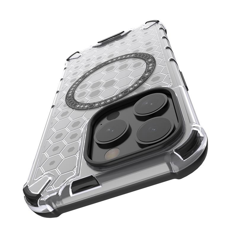 Применимый защитный чехол 2-в-1 с охлаждением для iPhone17Pro max Apple 16 сотовая структура магнитное крепление противоударный чехол для мобильного телефона