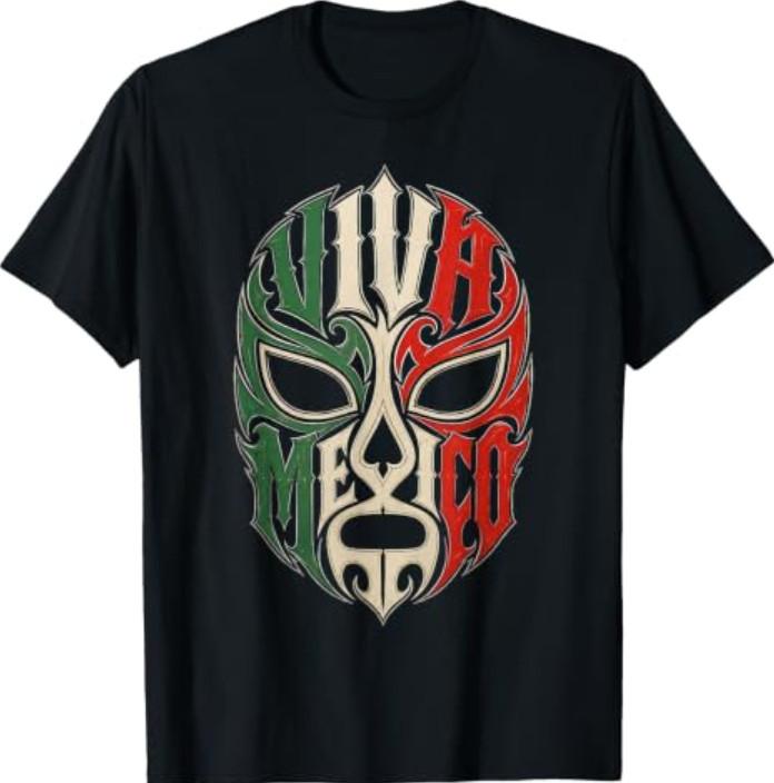 Viva Mexico Маска Lucha Libre Футболка с изображением наследия мексиканской борьбы