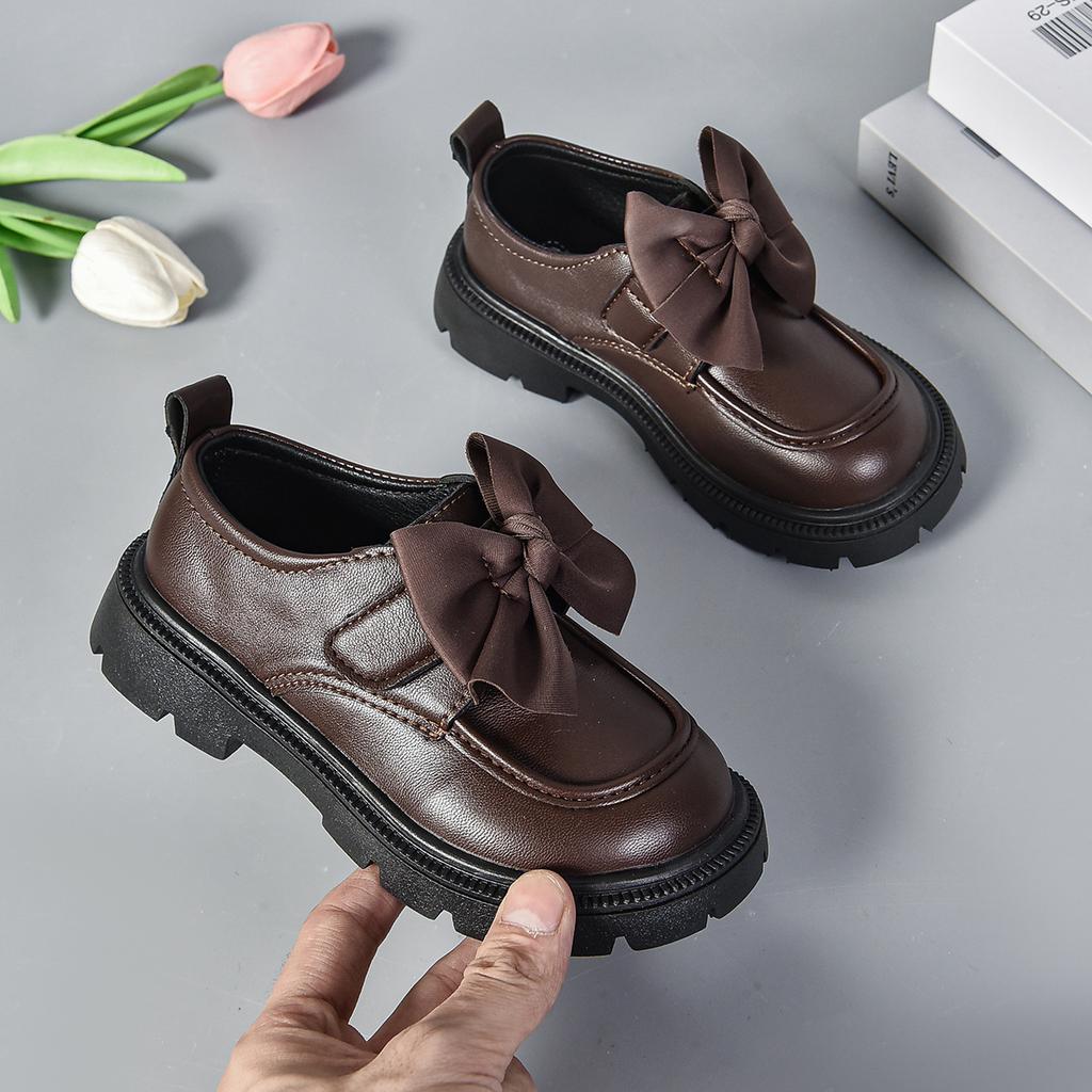 Girls Shoes Small Leather Shoes 2025 Spring New Student Single Shoes Princess Shoes Soft-soled Shoes Big Children Loafers Foreign Trade