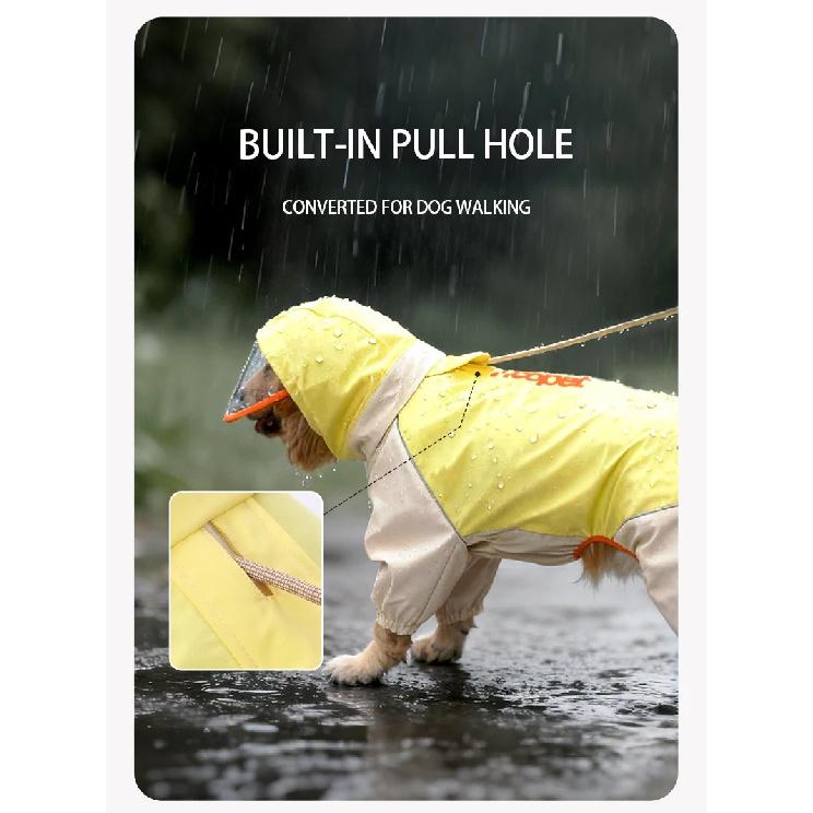 Dog raincoat large breed golden retriever clothes labrador jacket pet big dog four leg waterproof dirty proof rain poncho