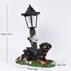 Realistic Resin Dog Garden Decoration with Solar Lighting Hand Painted Dog Figurine for Porch and Balcony Yard Ornament