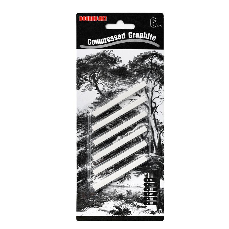 6pcs Sketch Carbon Square Strip Set Water Soluble Color Charcoal Bars Art Painting Details Coloring Graffiti Stick Art Supplies