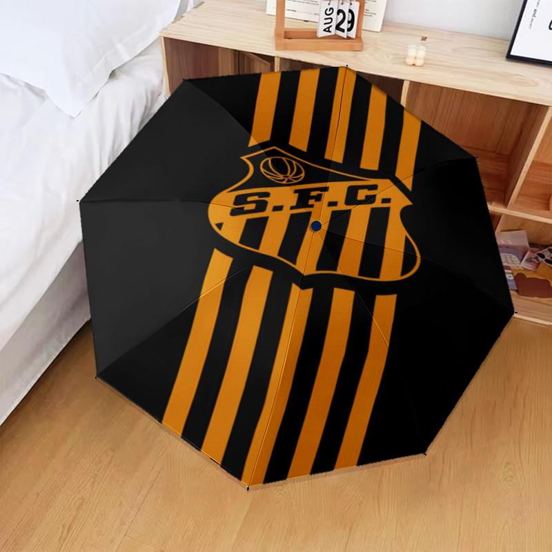 1PC Powerful Football Crest Design Printed Umbrella Folding umbrella, automatic umbrella 8-Frame for Travel, camping Fan gifts Christmas Gifts