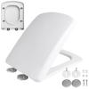 Square Toilet Seat Soft Close One Button Quick Release Toilet Seats for Easy Installation with Top Fixing Holes Adjustable Hinge