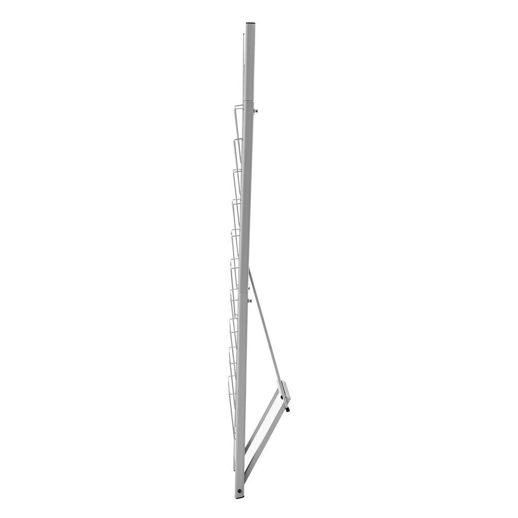 Brochure Display Rack, 10 Pockets Magazine Literature Display Stand, Portable Floor Standing Magazine Rack, Metal Newspaper Catalog Holders for Shop,