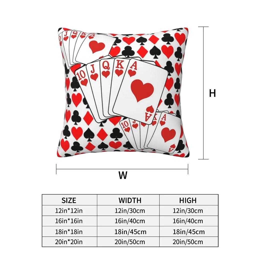 Casino Nights Red Queen Of Hearts 2 Pcs Square Pillowcase Pillow Cover Cushion Zip Decorative Comfort Throw Pillow For Home Car