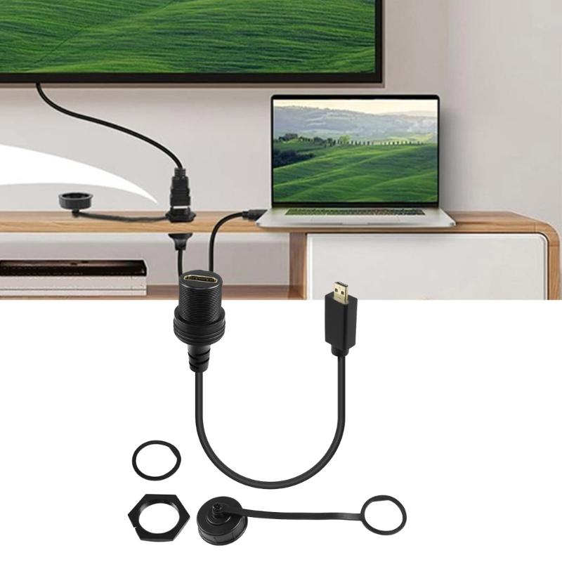 Автомобильный HDTV Приборные панели Встраиваемый Кабель, HDTV Штекер на HDMI2.0 Розетку Шнур Для Грузовиков, Лодок Установок на Панели Приборов