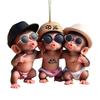 Monkey Car Hanging Pendants Acrylic 2D Car Charms for Backpack Keychain Cute Rearview Mirror Decoration Christmas Gift for Friends