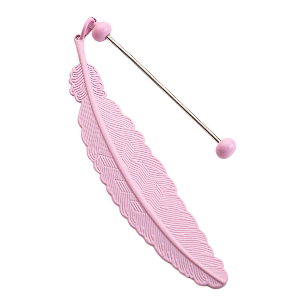 Feather Bookmarks Beadable Book Mark Metal Feather Book Page Holder for Book Lover Reader Teacher Student Gift