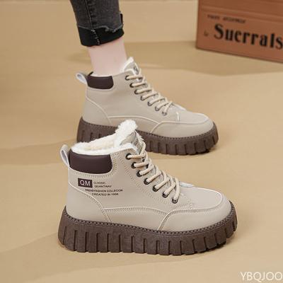 Мода Модный универсальный Теплый Высокий верх Короткие ботинки Зима Новый стиль Плюшевая Толстая подошва Повседневная Удобная Трендовая Женская обувь