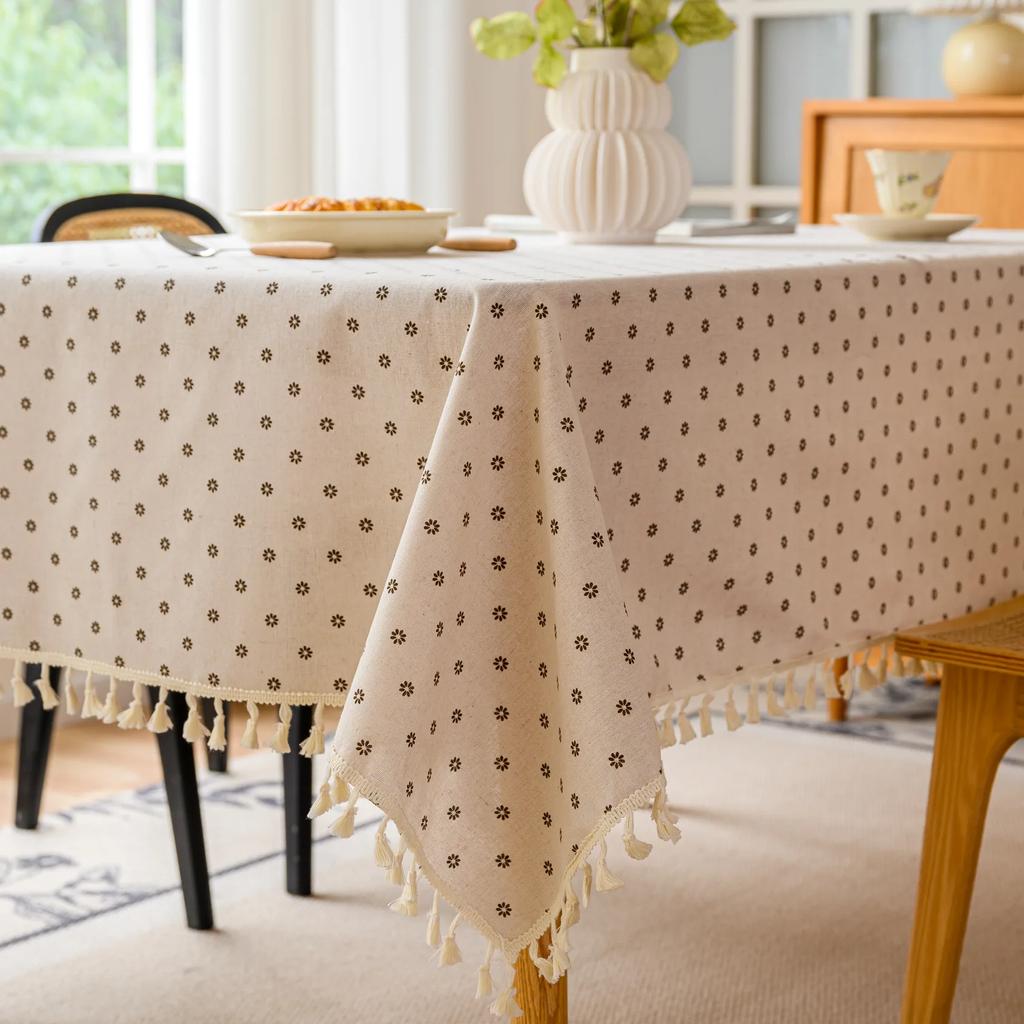 Ins Цветочные скатерти Ретро Хлопок Льняной журнальный столик Обеденный Чехол Скатерть Коврик для пикника Фото Фон Ткань Декор комнаты