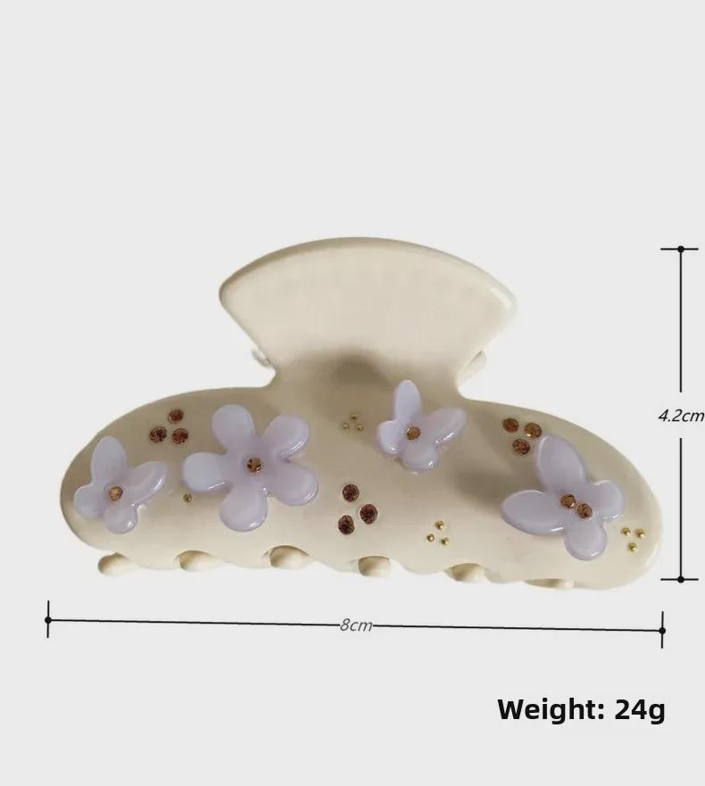 Корейская шпилька из ацетата «Темперамент»: Заколка-бабочка со стразами - креативная заколка-акула для милой девушки