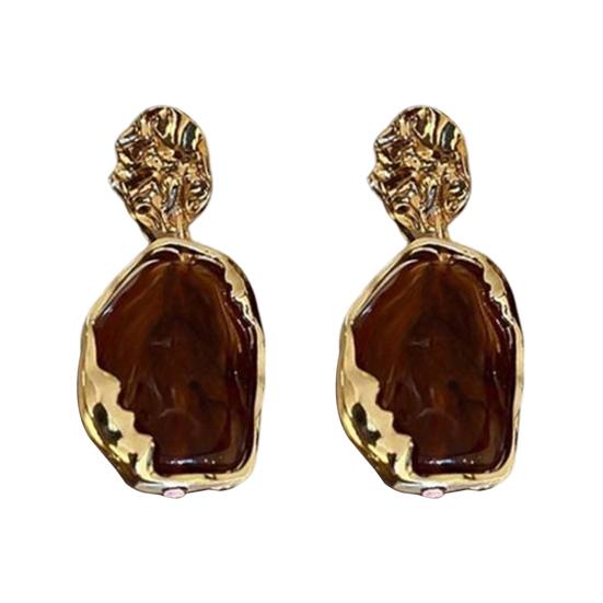 1 пара женских висячих сережек неправильной геометрии, серьги-капли, глянцевые мраморные серьги для вечеринки, свидания, банкета, украшения для ушей из сплава