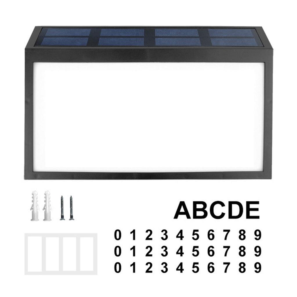 Адресная табличка на солнечной батарее, уличная водонепроницаемая светодиодная лампа-табличка с адресом, уличный светильник с номером дома, номер дома