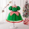 Kids Girls Santa Claus Xmas Elf Princess Mesh Dress Children Christmas New Year Cosplay Costumes Kindergarten Performance Role Play Outfit