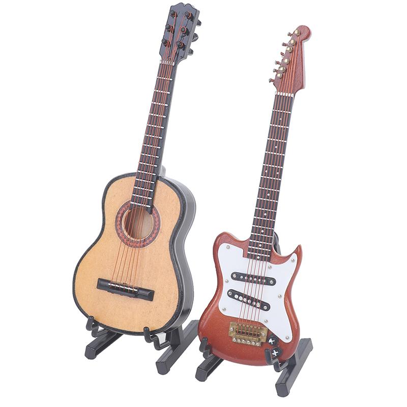 Кукольный домик гитара миниатюрный музыкальный инструмент украшение кукольный домик модель подарок для детей фото реквизит модель дома