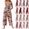 Women's Fashion Valentine's Day Printed Casual Vintage Sleeveless Button Down Jumpsuit